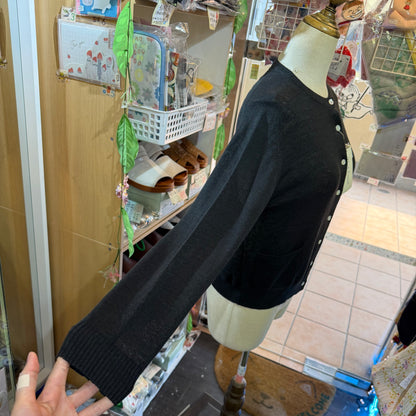 Vent d Ouest Black Linen Cardigan