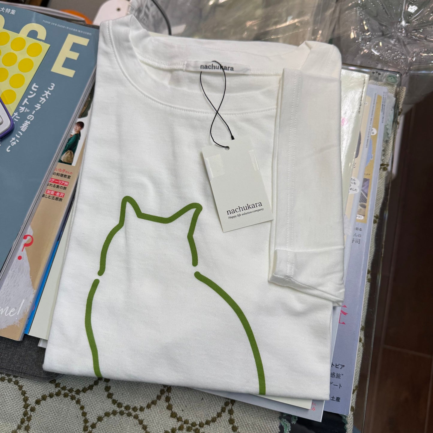 Sale- Nachukara Cat T-shirt, 5 Colors, made in Japan