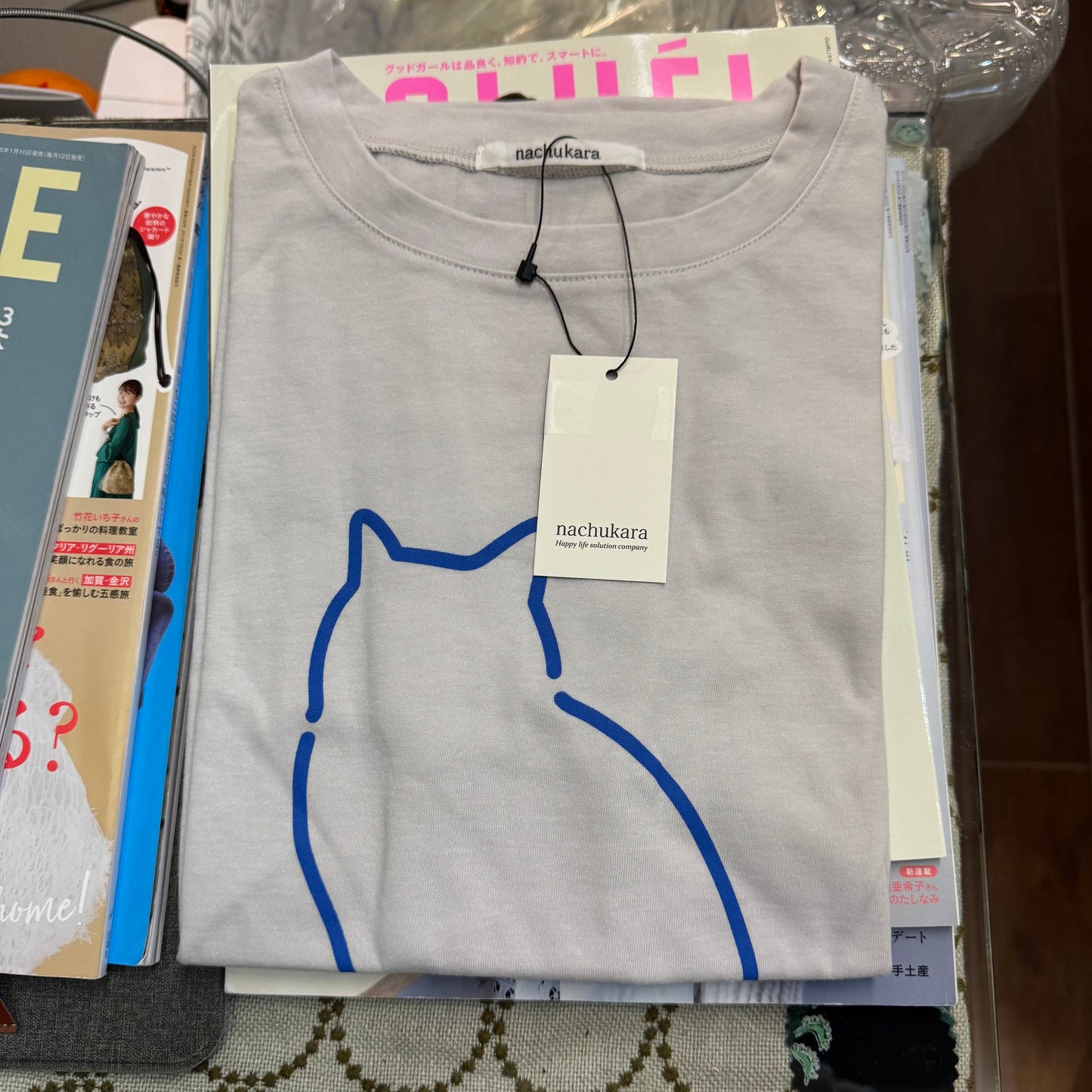 Sale- Nachukara Cat T-shirt, 5 Colors, made in Japan