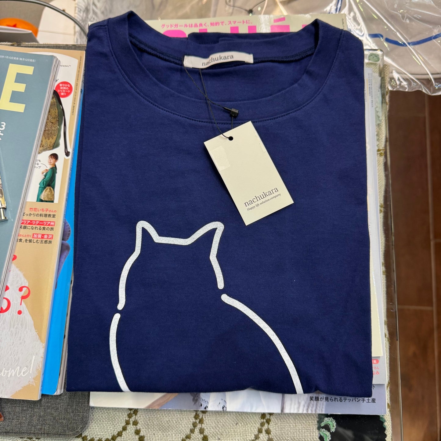 Sale- Nachukara Cat T-shirt, 5 Colors, made in Japan