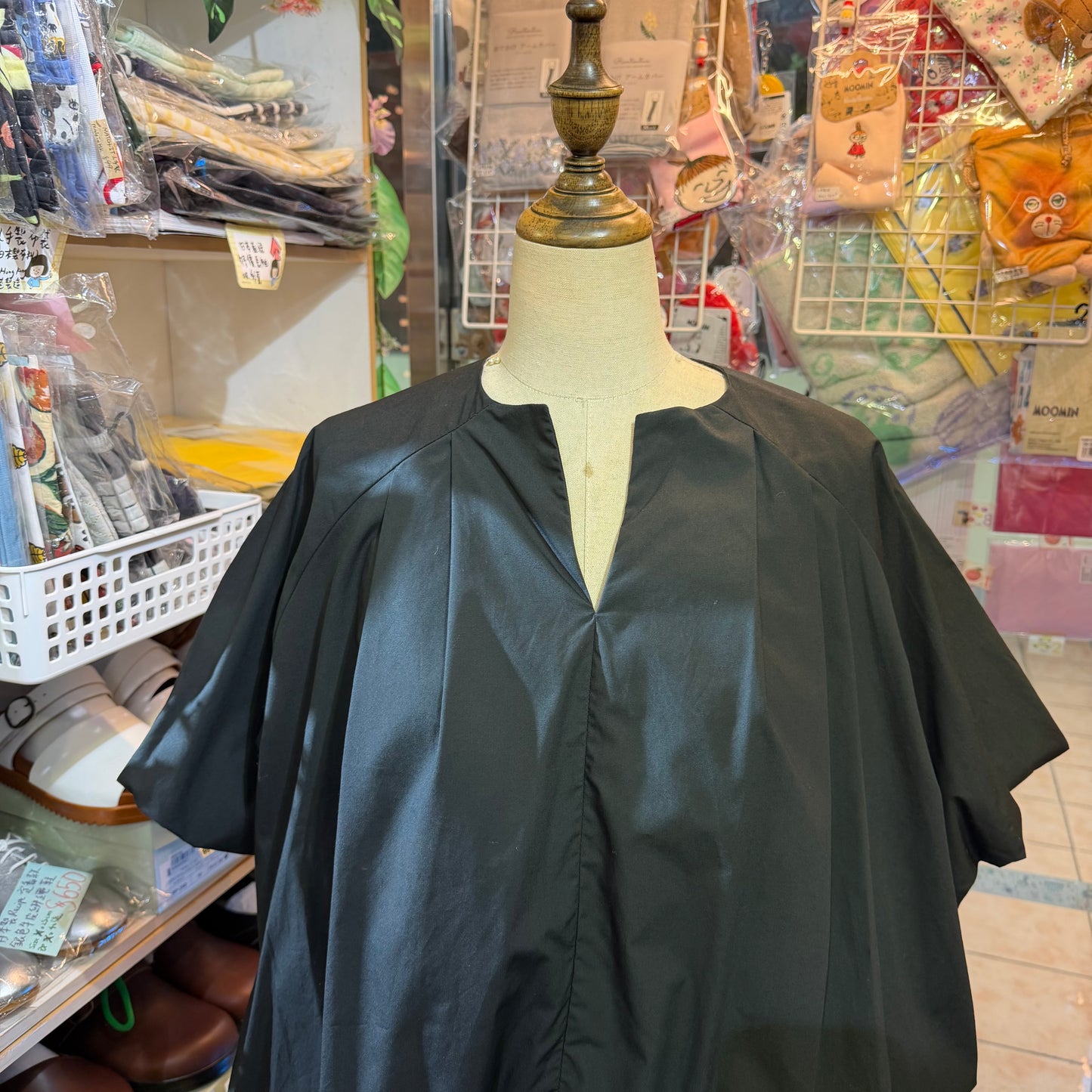 Mizuiro Ind 3-D Black Balloon Blouse, made in Japan