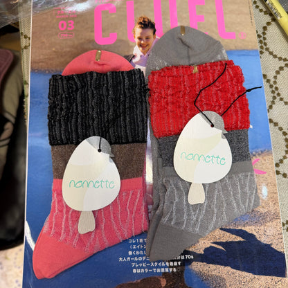 Nonnette Three Color Lace Socks , 2 Colos, #NS404T