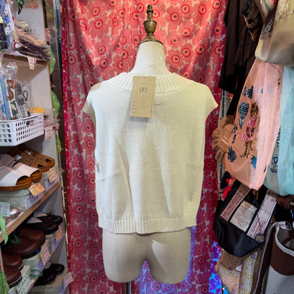 (g) Linen Knit Vest Top, 2 Colors