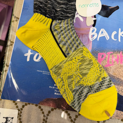 Nonnette Yellow Sparkling Road Lace Socks, made in Japan, #NS405T-20