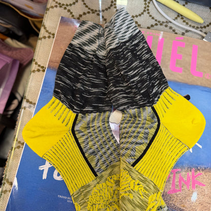 Nonnette Yellow Sparkling Road Lace Socks, made in Japan, #NS405T-20