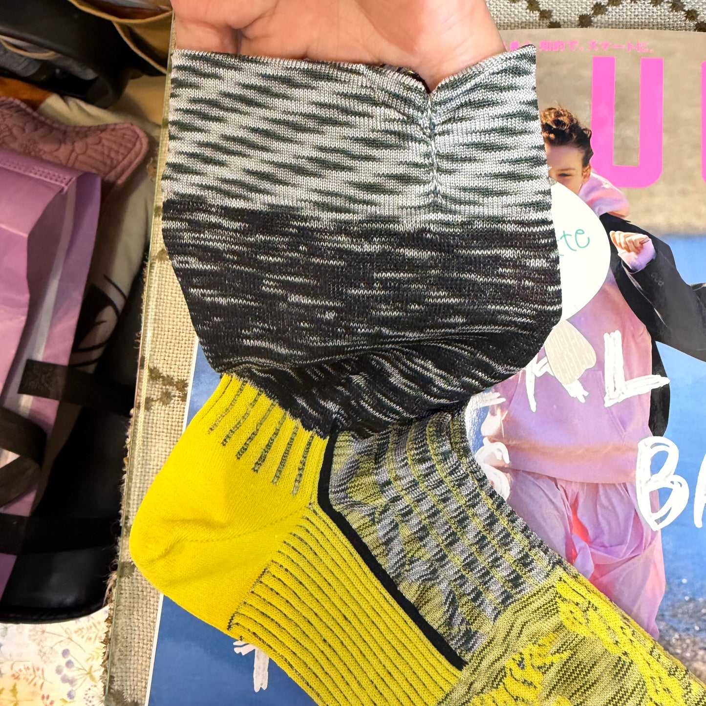 Nonnette Yellow Sparkling Road Lace Socks, made in Japan, #NS405T-20