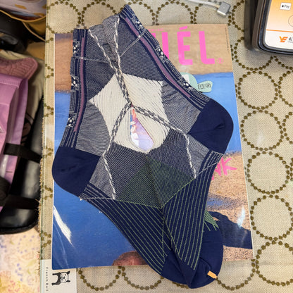 Nonnette Purple Big Dia Color Socks, made in Japan, #NS410K-88