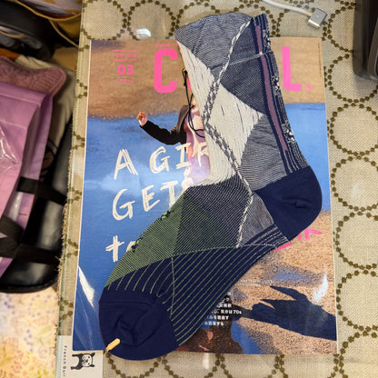 Nonnette Purple Big Dia Color Socks, made in Japan, #NS410K-88