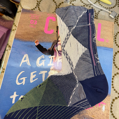 Nonnette Purple Big Dia Color Socks, made in Japan, #NS410K-88