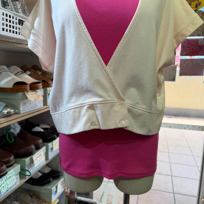 Hands of creation Pink V-Neck Blouse, made in Japan