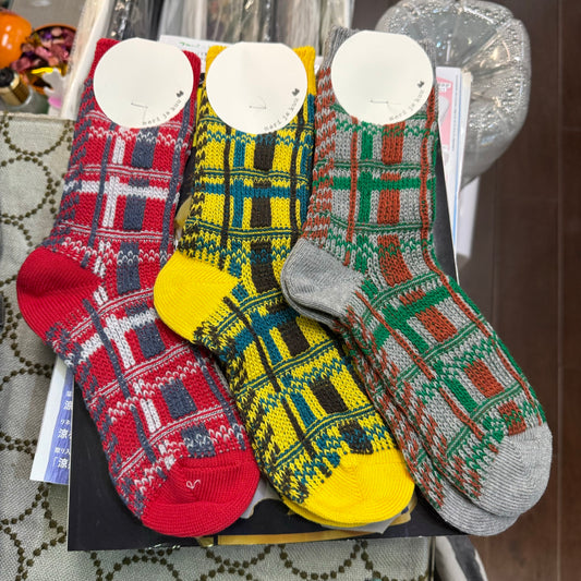Meri ja kuu Socks Checked Socks, 3 Colors, made in Japan