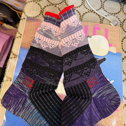 Nonnette Purple Mix Color Socks, made in Japan, #NS391Y-40