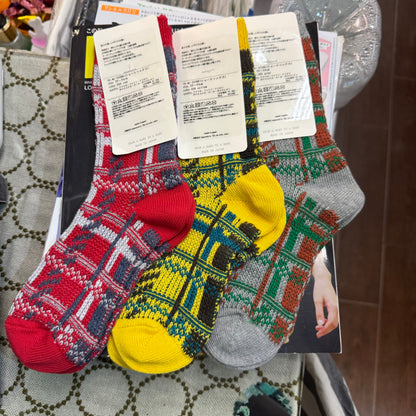 Meri ja kuu Socks Checked Socks, 3 Colors, made in Japan
