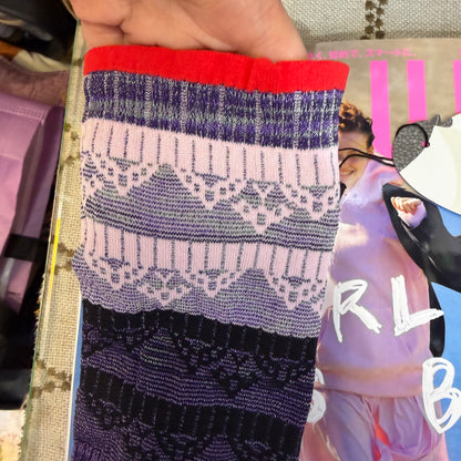 Nonnette Purple Mix Color Socks, made in Japan, #NS391Y-40