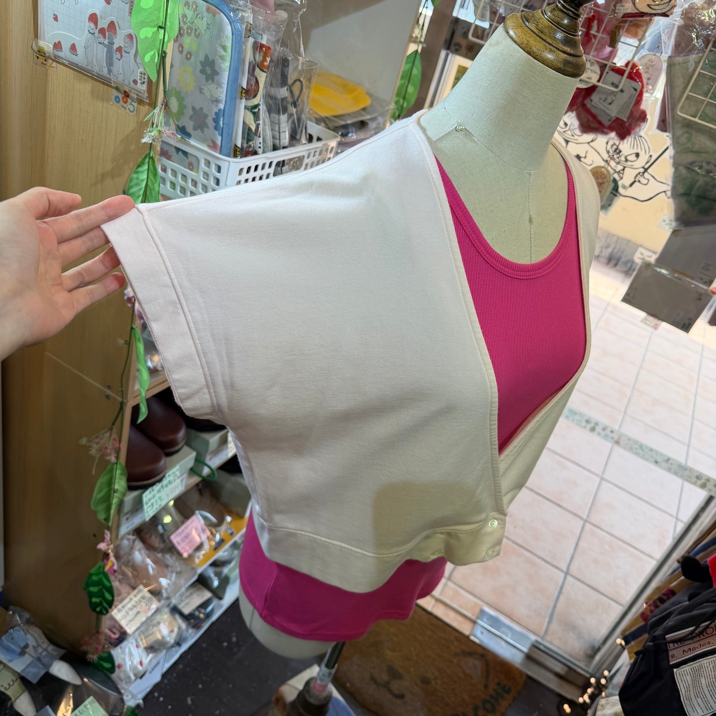 Hands of creation Pink V-Neck Blouse, made in Japan