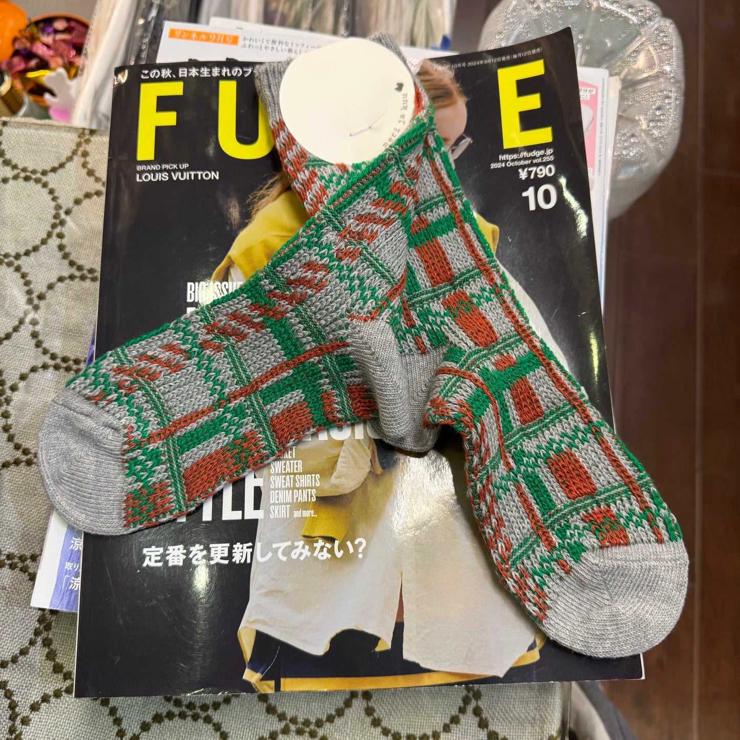 Meri ja kuu Socks Checked Socks, 3 Colors, made in Japan