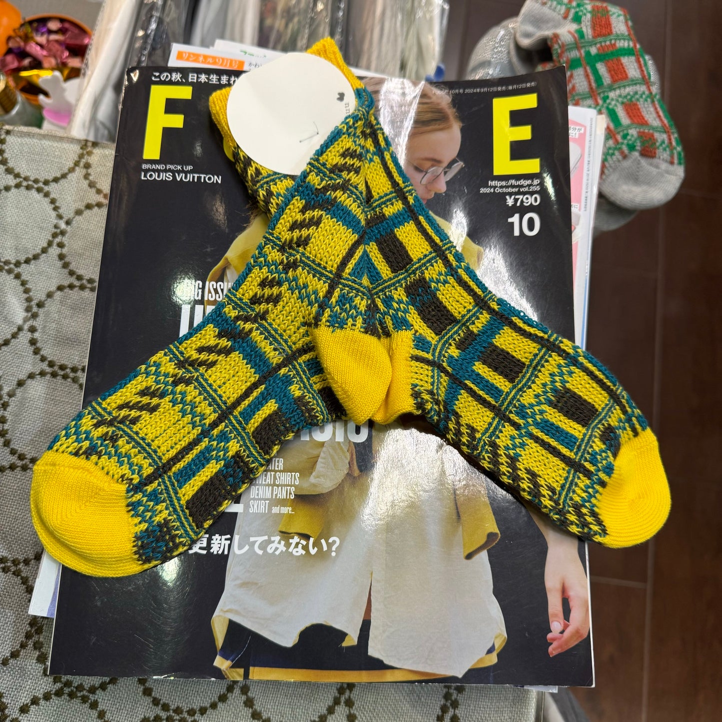Meri ja kuu Socks Checked Socks, 3 Colors, made in Japan