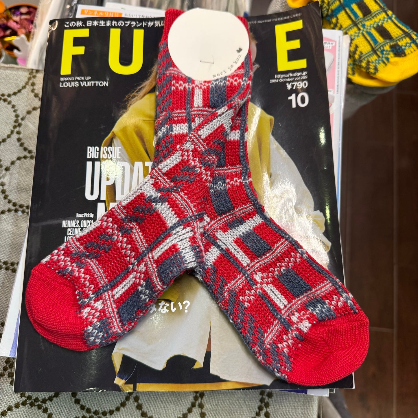 Meri ja kuu Socks Checked Socks, 3 Colors, made in Japan