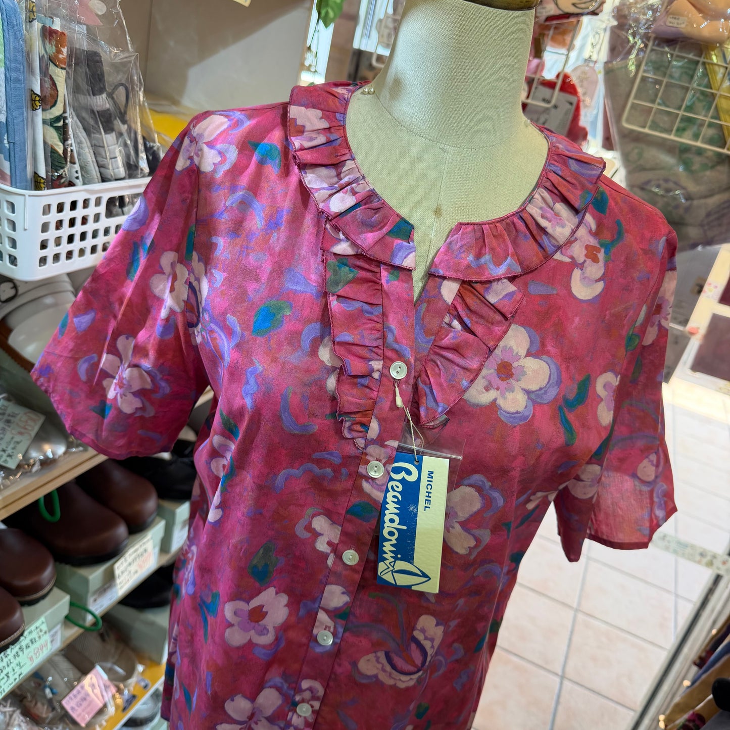 Michael Beaudouin X Liberty London Floral Pink Shirt, made in Japan