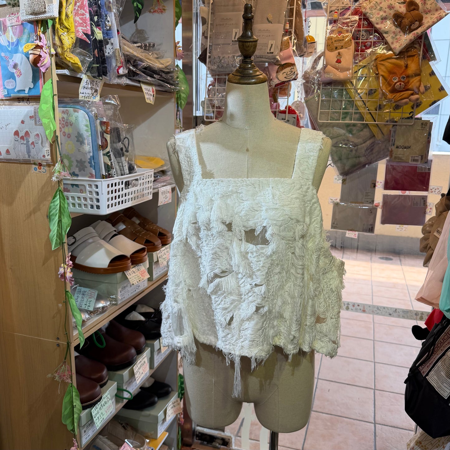 Rehersall Lace White Vest Top, made in Japan