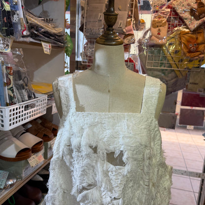 Rehersall Lace White Vest Top, made in Japan