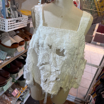 Rehersall Lace White Vest Top, made in Japan