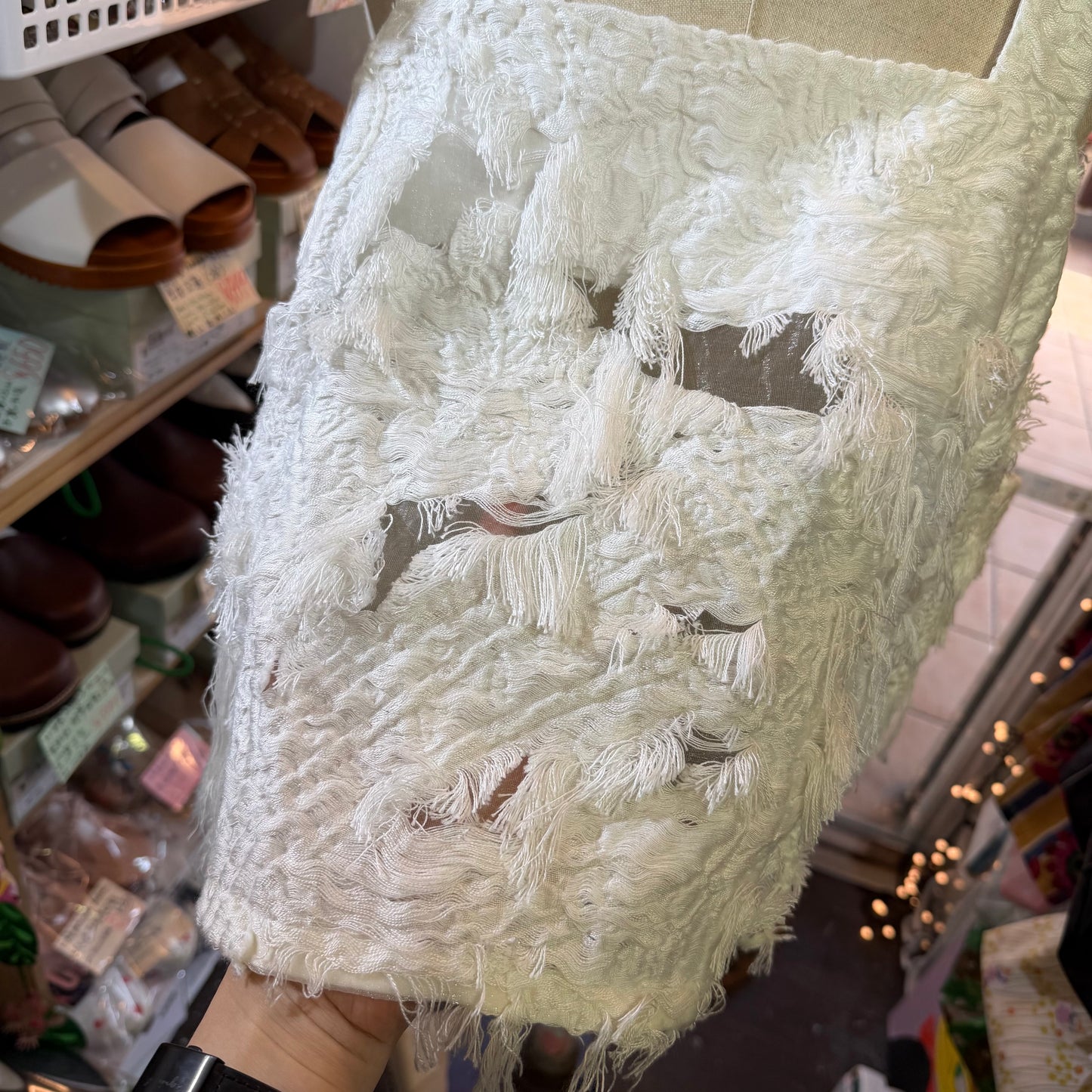 Rehersall Lace White Vest Top, made in Japan