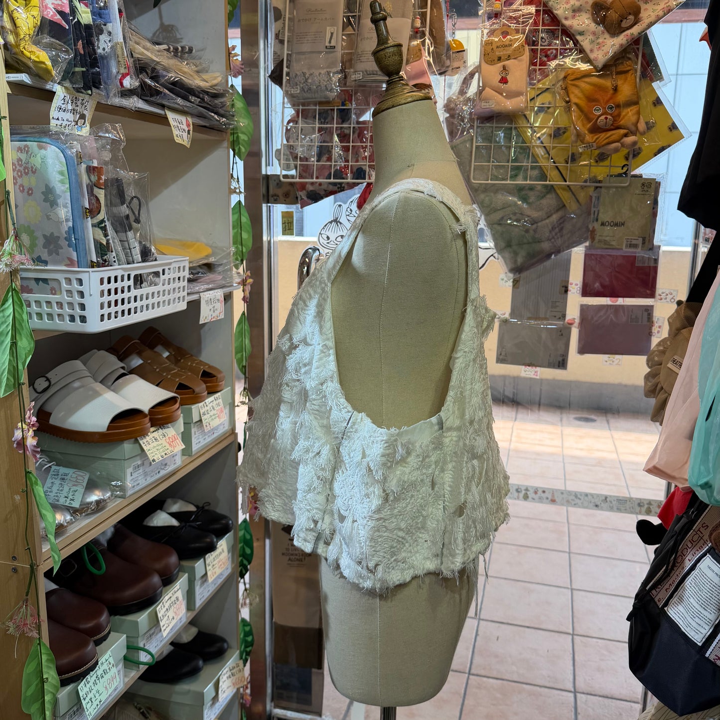 Rehersall Lace White Vest Top, made in Japan