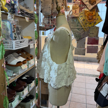 Rehersall Lace White Vest Top, made in Japan