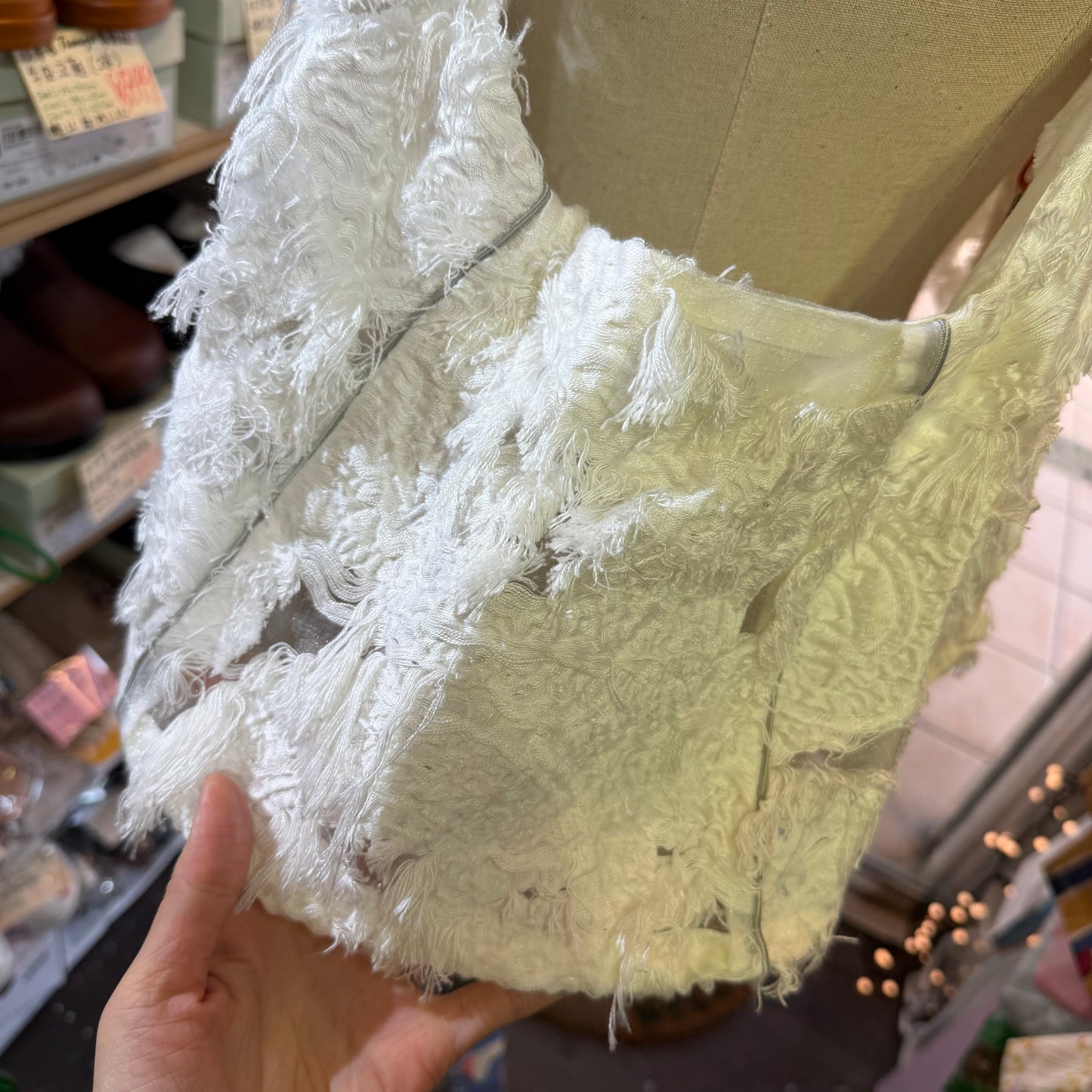 Rehersall Lace White Vest Top, made in Japan