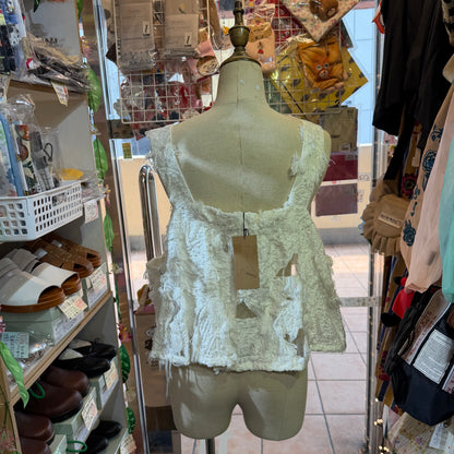 Rehersall Lace White Vest Top, made in Japan