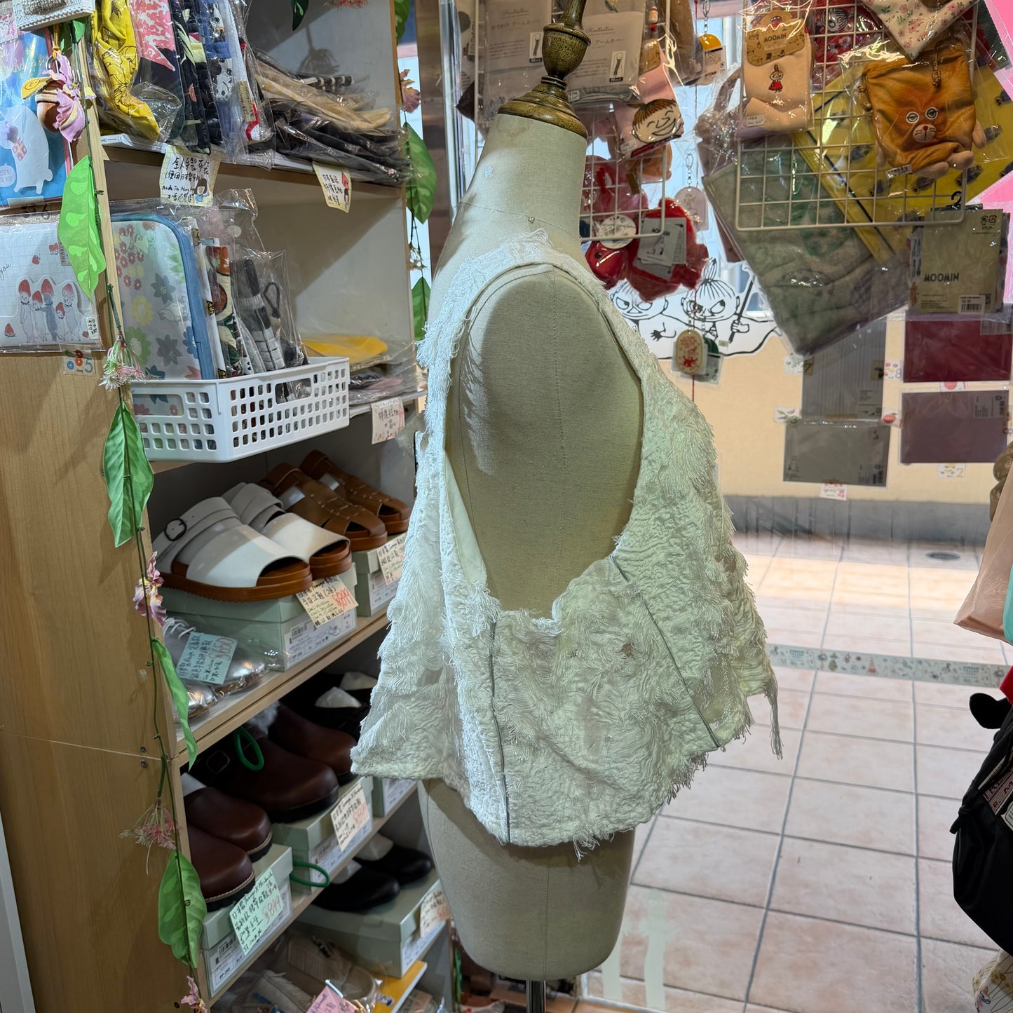 Rehersall Lace White Vest Top, made in Japan