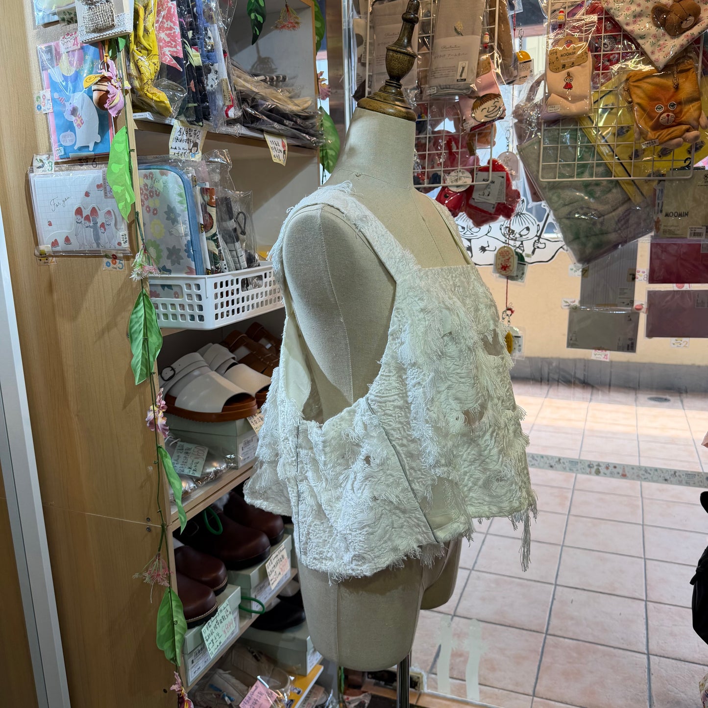 Rehersall Lace White Vest Top, made in Japan