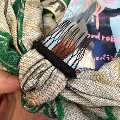 CA4LA Embroidered Green X Grey Headband, made in Japan