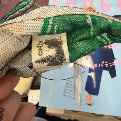 CA4LA Embroidered Green X Grey Headband, made in Japan
