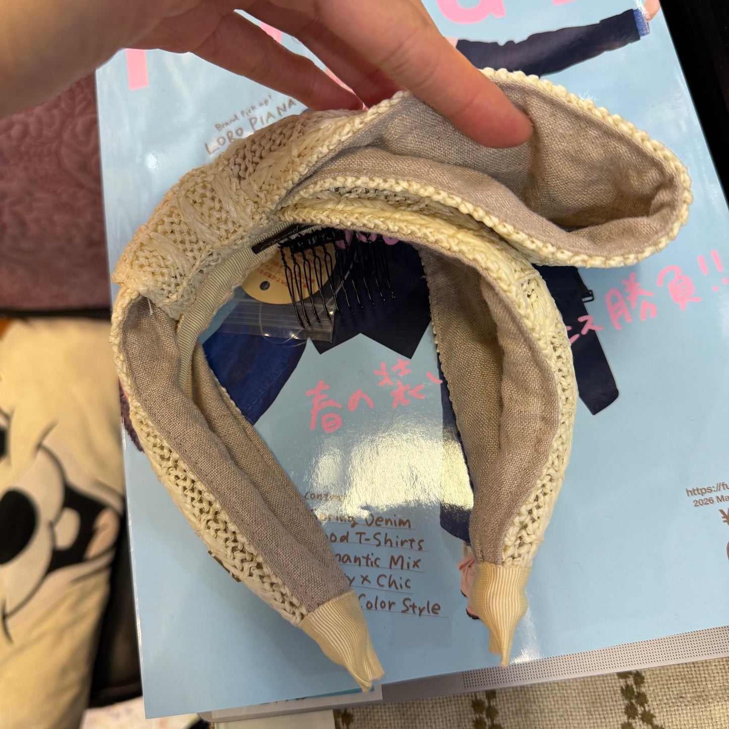CA4LA Ribbon Ivory Headband, made in Japan