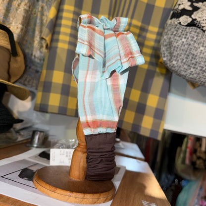 CA4LA Blue Checked Headband, made in Japan