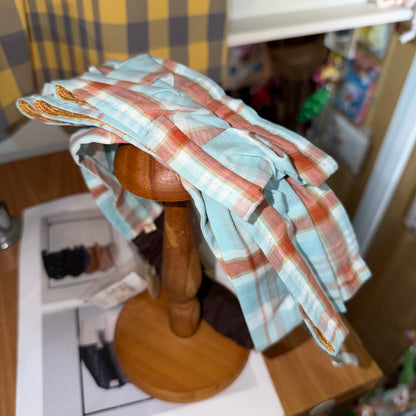 CA4LA Blue Checked Headband, made in Japan