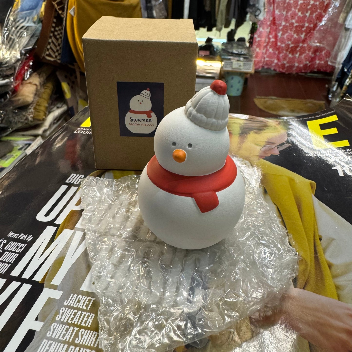 Decole Snowman Ceramic Aroma Mascot