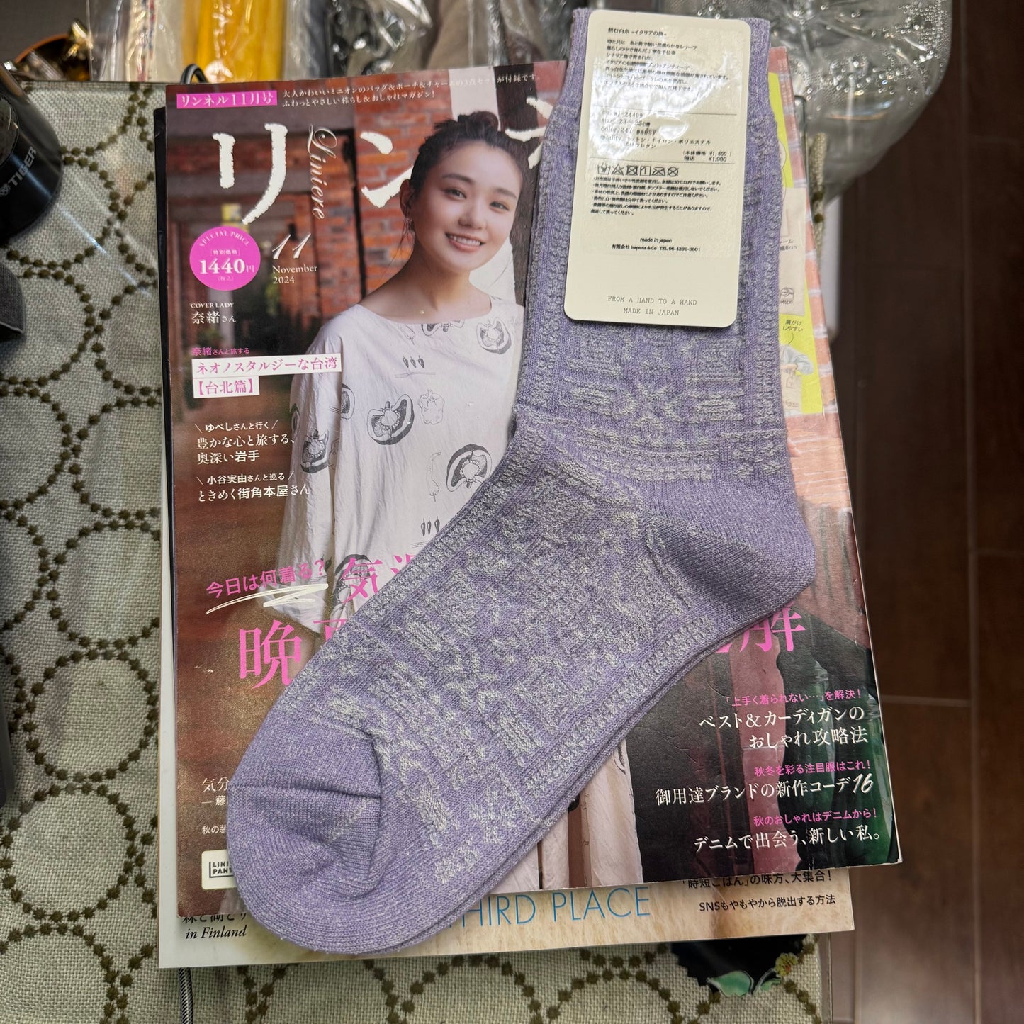 Meri Ja kuu Patterns Socks, 2 Colors, made in Japan