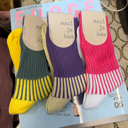 Meri ja kuu Candy Stick Socks, 3 Colors, made in Japan