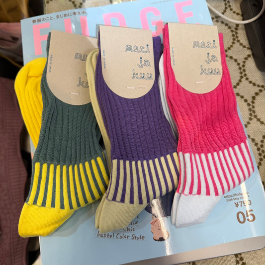 Meri ja kuu Candy Stick Socks, 3 Colors, made in Japan
