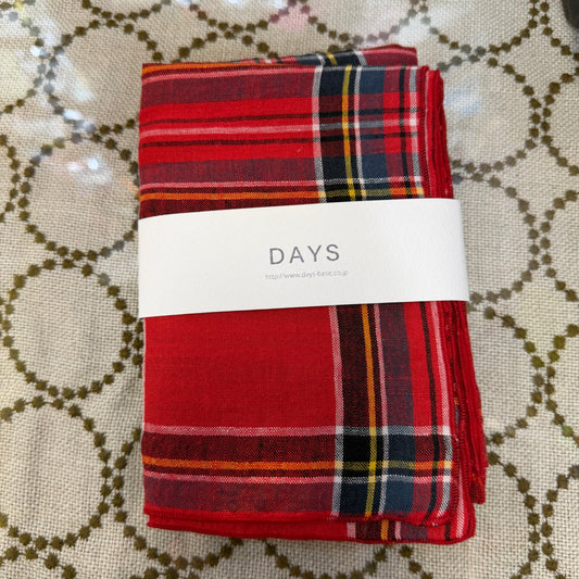Days Red Linen Scarf, made in Japan
