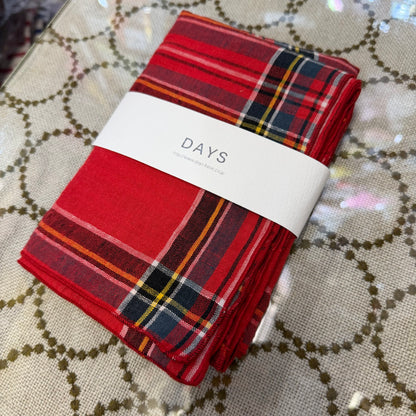 Days Red Linen Scarf, made in Japan