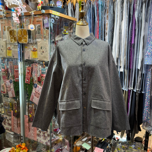EXTRA20- (g) Grey 2 Way Grey Shirt Jacket, made in Japan