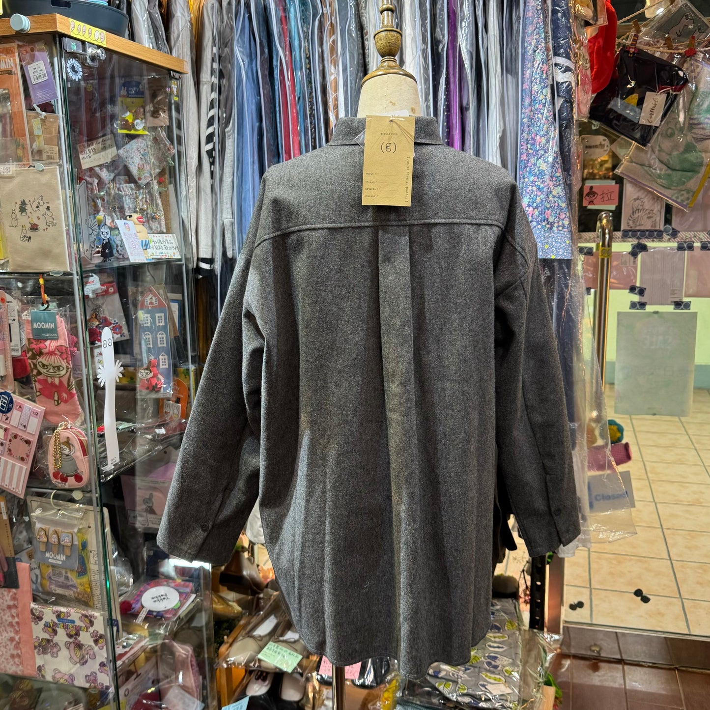 EXTRA20- (g) Grey 2 Way Grey Shirt Jacket, made in Japan
