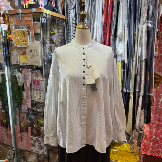 Sale- Ouvert Cotton Shirt, 2 Colors, made in Japan