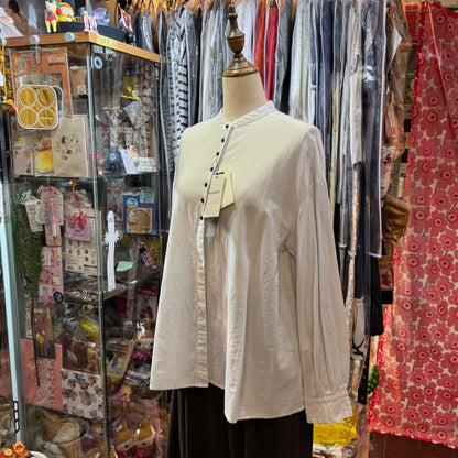 Sale- Ouvert Cotton Shirt, 2 Colors, made in Japan
