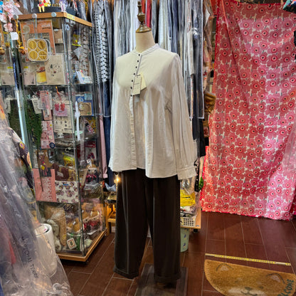 Sale- Ouvert Cotton Shirt, 2 Colors, made in Japan