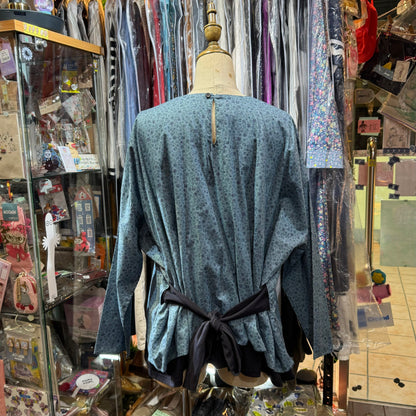 Sale- (g) Floral Blue Top, made in Japan